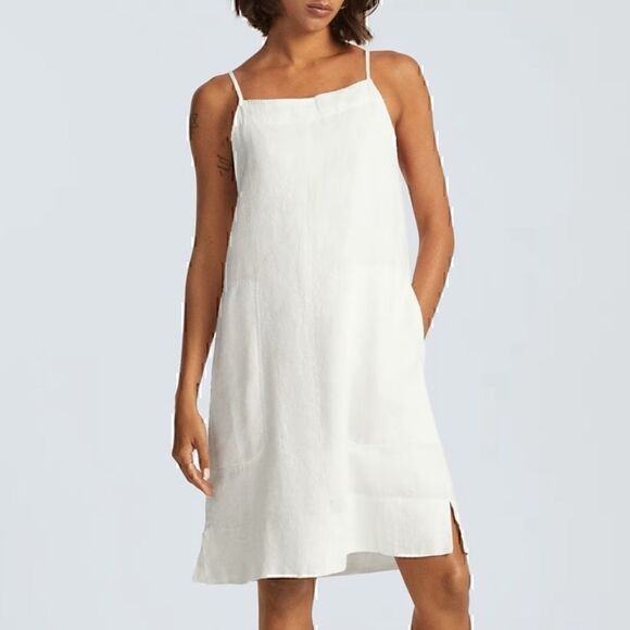 NWT Everlane The Linen Apron Dress in White Small Sustainable - Picture 2 of 6